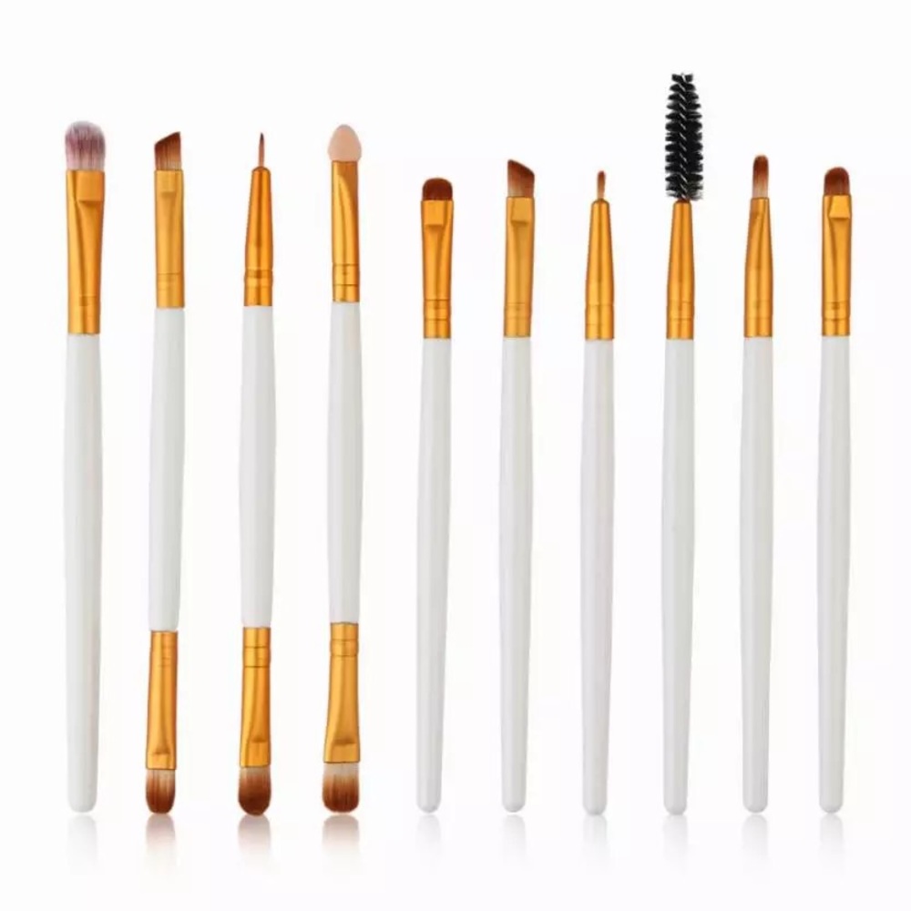 10 pcs/set white-gold makeup brushes - Picture 1 of 2